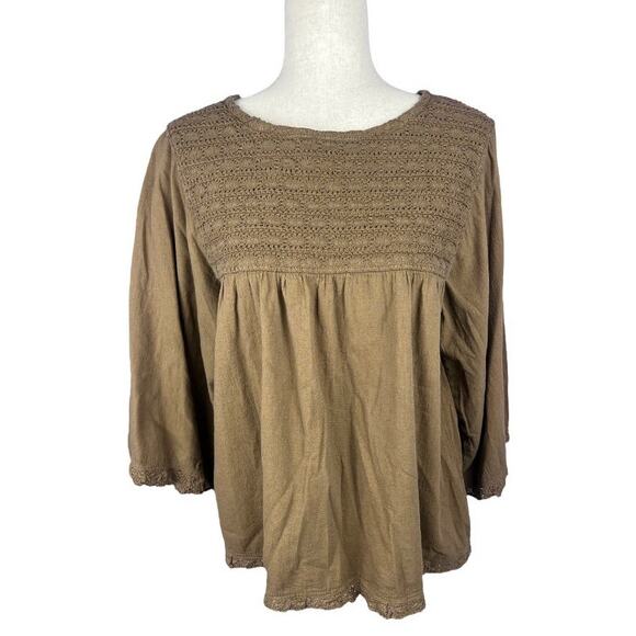 Eucalyptus crochet wide sleeve top size small - Picture 1 of 7